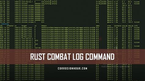 Rust combatlog - The RUST combat log command is used to display a historical log of combat engagement information. The information in the combat log is saved on the server-side and when requested, is served from the respective server a player is actively connected to.